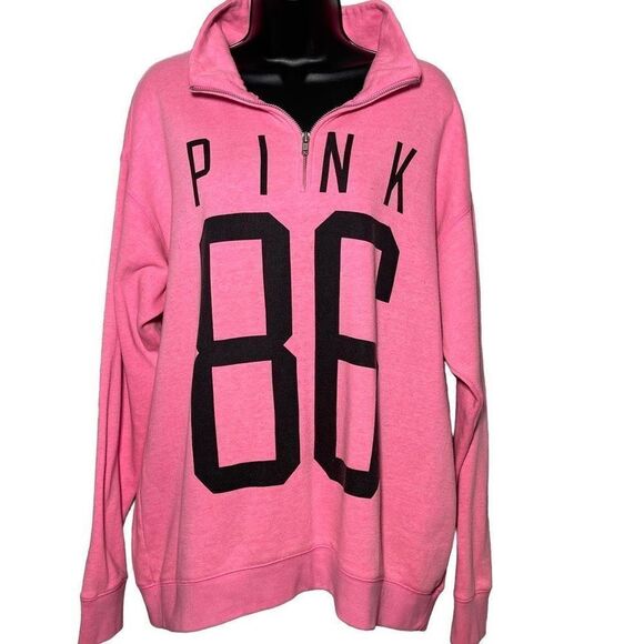 PINK 1/2 Zip Oversize Sweatshirt - Picture 2 of 6